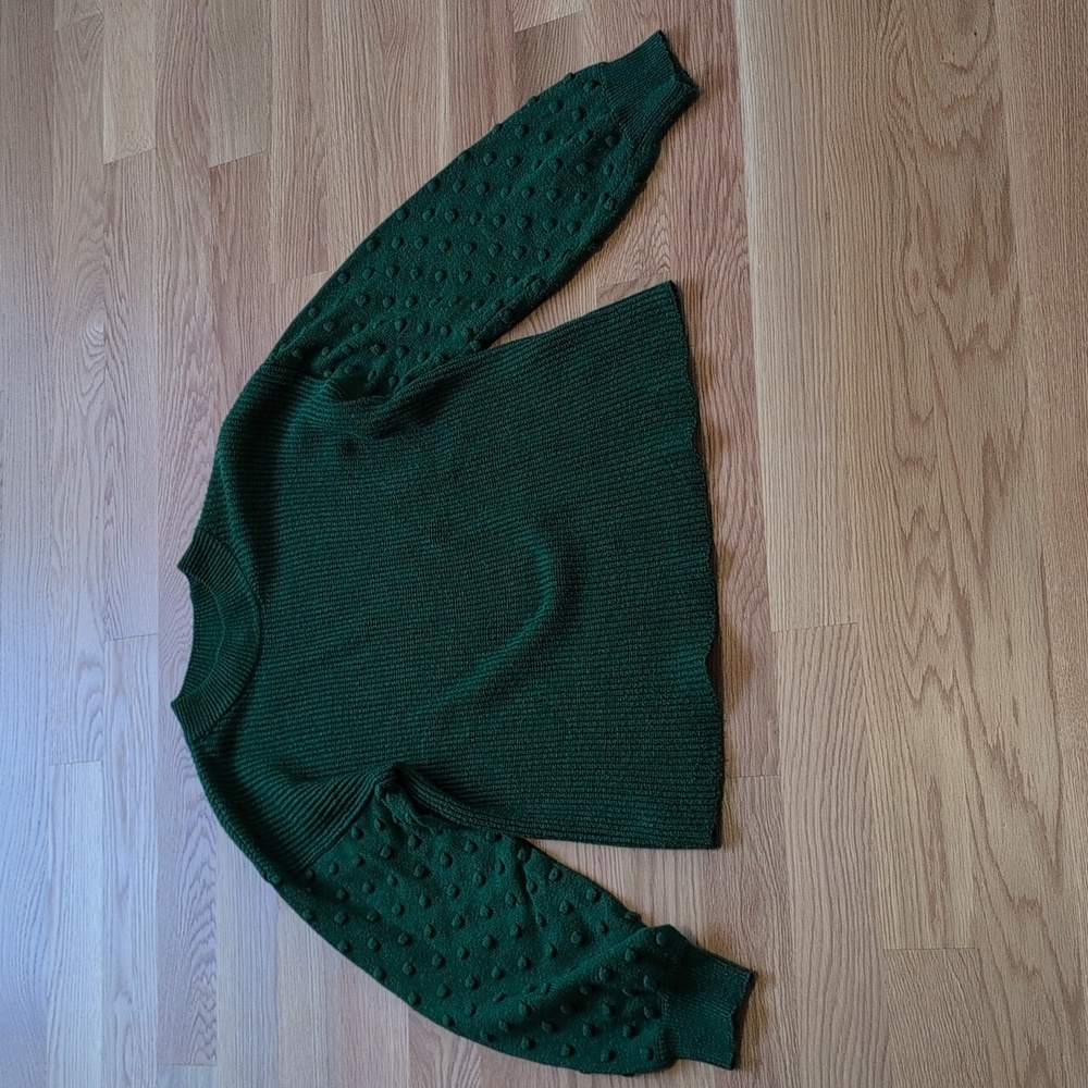 CeCe Dark Green Textured Sweater - XL